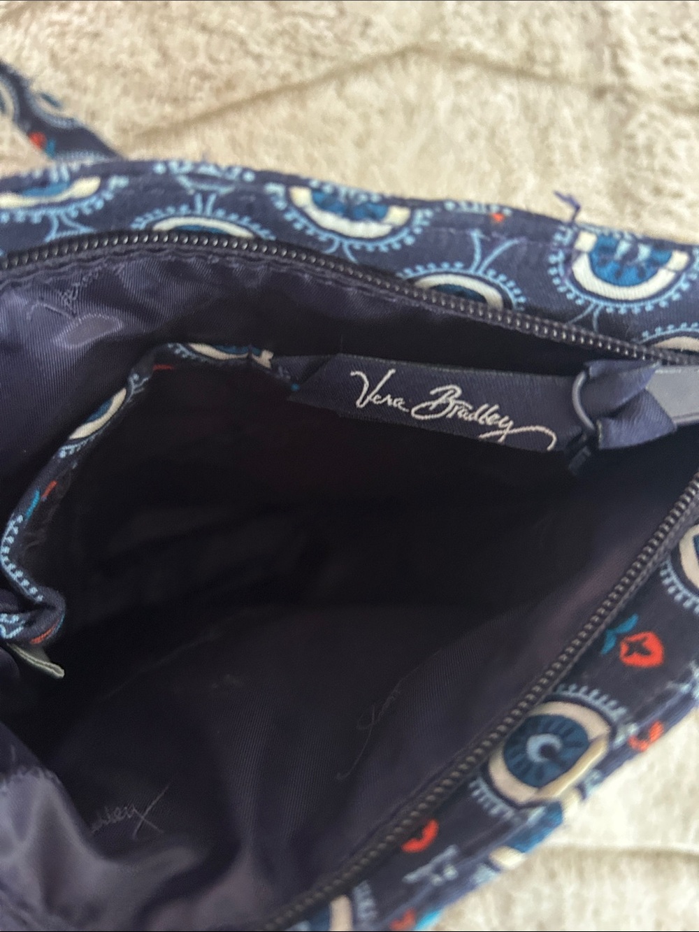 Vera Bradley Navy Paisley Crossbody Bag - Picture 2 of 4